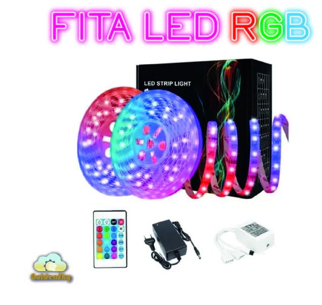 Fita Led 10 Metros 5050 Rgb Rolo 600led Controle+ Fonte Fita Led 10 Metros 5050 Rgb Rolo 600led Controle+ Fonte