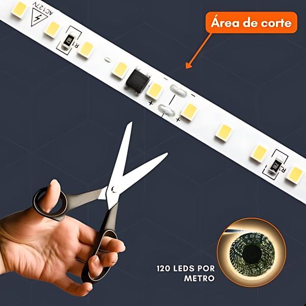 Imagem de Fita Led 10m Branco Frio Quente 110v 220v Tomada Direta