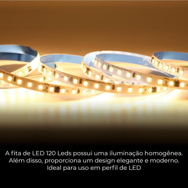 Imagem de Fita Led 110v Direta 120leds/m Rolo 10m Não Usa Fonte Quente