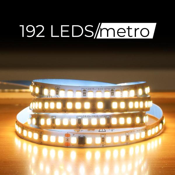 Imagem de Fita Led 220v Direta 192leds/m Rolo 10m Não Usa Fonte Neutro