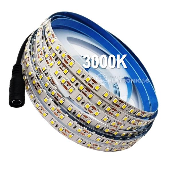 Imagem de Fita LED 2835 Para Perfil Luz Branco Quente 3000k 5mts 120 LEDs/m Para Perfil 50W LLTT283512030