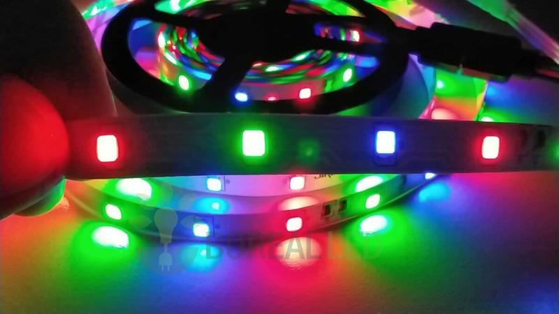 Imagem de Fita LED 2835 RGB Colorida 5m 300 LEDS IP20 + Controle + Fonte