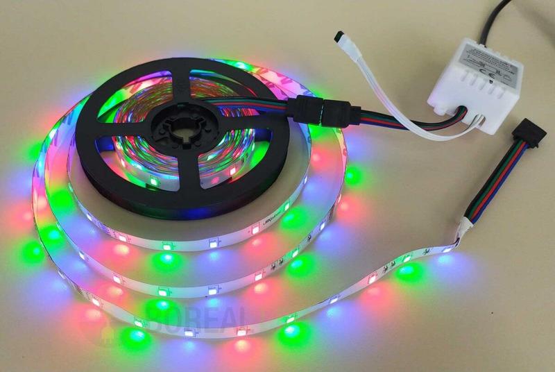 Imagem de Fita LED 2835 RGB Colorida 5m 300 LEDS IP20 + Controle + Fonte