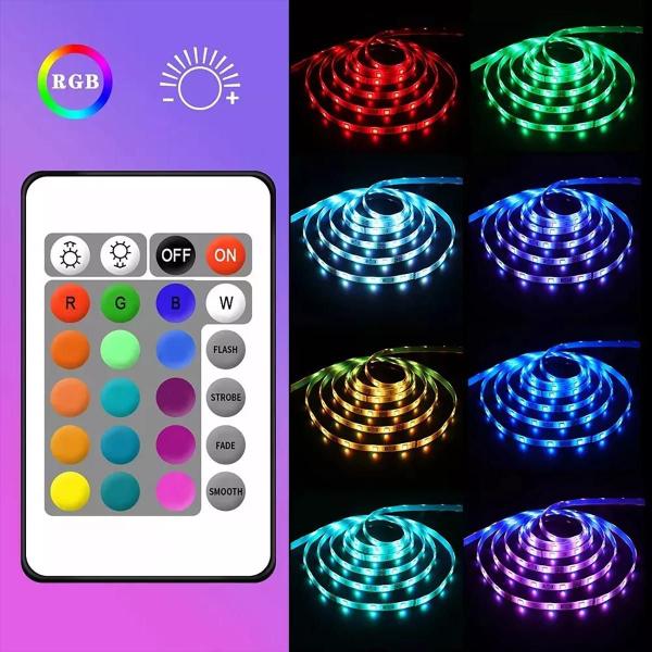 Imagem de Fita Led 3528 RGB 5 Metros 5V USB Com Controle Remoto para Tv Pc