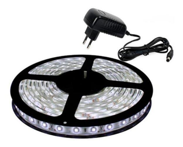 Imagem de Fita Led 5050 5 Metros C/Silicone Ip65 Branco Frio + Fonte