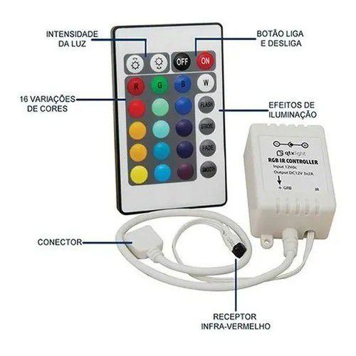 Imagem de Fita Led 5050 Com Silicone RGB Com Controle 5 Metros