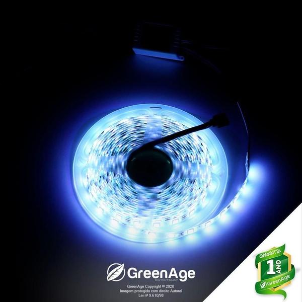 Imagem de Fita Led 5050 Rgb 12V 5M Ip65 Com Controle + Fonte Kit 4