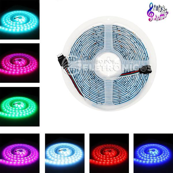 Imagem de Fita Led 5050 Rgb 16 Cores 5m Bluetooth Colorida Alta Luminosidade TB5049