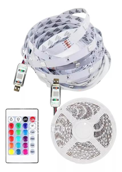 Imagem de Fita Led 5050 Rgb 16 Cores 5m Bluetooth Ritmo Musical Com Controle Remoto TB5049