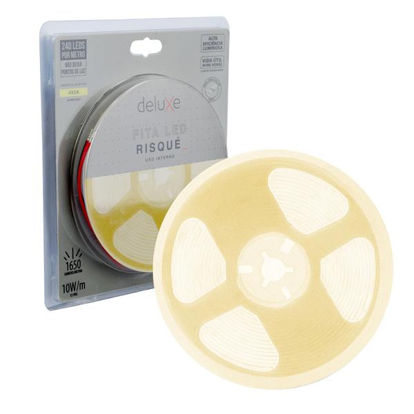 Fita Led 5m 10W/m Uso Interno 12V Luz Branco Frio ou Neutro Sanca Gesso - Risqué Avant Imagem de Fita Led 5m 10W/m Uso Interno 12V Luz Branco Frio ou Neutro Sanca Gesso - Risqué Avant