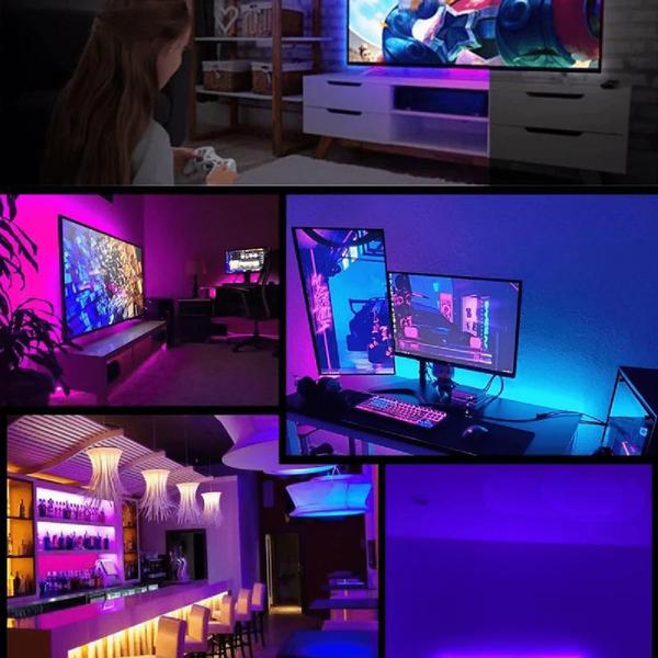 Imagem de Fita Led 5M Rgb 5050 Controle App Musical Decoração Bivolt