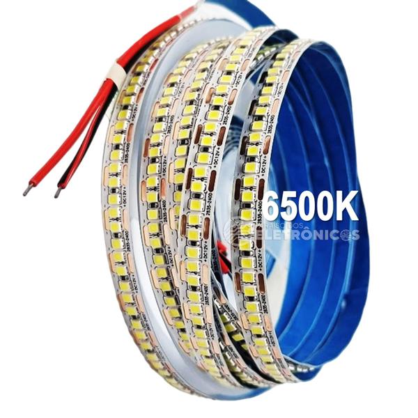 Fita Led 6500K Branco Frio 5M 3528 Ip20 240leds/m Adesivada P/ Corredores, Janelas, Arcos FN875 Imagem de Fita Led 6500K Branco Frio 5M 3528 Ip20 240leds/m Adesivada P/ Corredores, Janelas, Arcos FN875