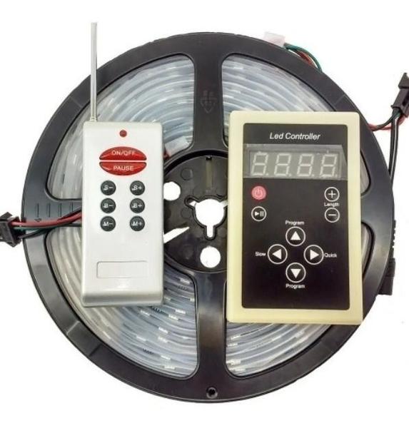 Fita Led 6803 Rgb Controle Fonte 133 Efeitos A Prova D'agua - Alinee Imagem de Fita Led 6803 Rgb Controle Fonte 133 Efeitos A Prova D'agua
