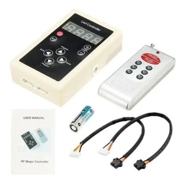 Fita Led 6803 Rgb Controle Fonte 133 Efeitos A Prova D'agua - Alinee Imagem de Fita Led 6803 Rgb Controle Fonte 133 Efeitos A Prova D'agua