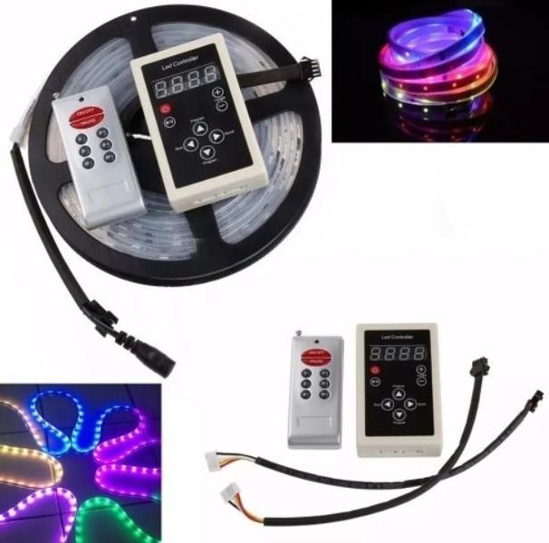 Fita Led 6803 Rgb Controle Fonte 133 Efeitos A Prova D'agua - Alinee Imagem de Fita Led 6803 Rgb Controle Fonte 133 Efeitos A Prova D'agua
