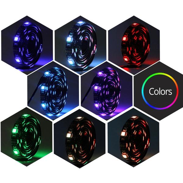 Imagem de Fita LED Acionamento Bluetooth Com 150 LEDS 5050 RGB Controle APP Com 5 Metros USB IP65 - DY8748