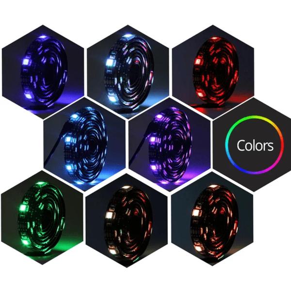 Imagem de Fita LED Bluetooth Com 90 LEDs 5050 RGB Controle APP Com 3 Metros USB IP65  FITADY8802