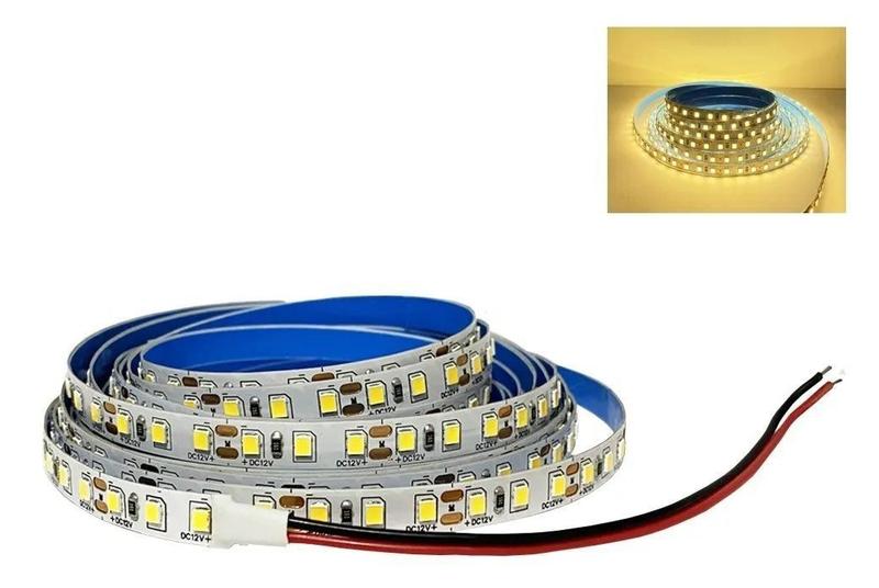 Imagem de Fita Led Branco Quente 2835 12v 5 Mts 120leds/m Ip20 Perfil