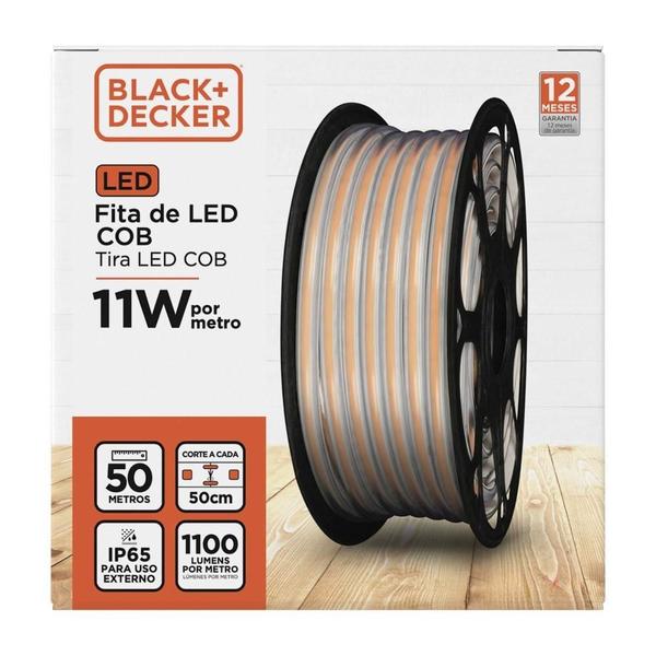 Imagem de Fita Led Cob 127V 2700K 11W 1100 Lúmens 8mm rolo 50m IP65 Black+Decker