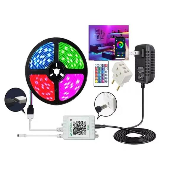 Imagem de Fita Led Colorida Controle Fonte Prova De Agua 300 LEDs