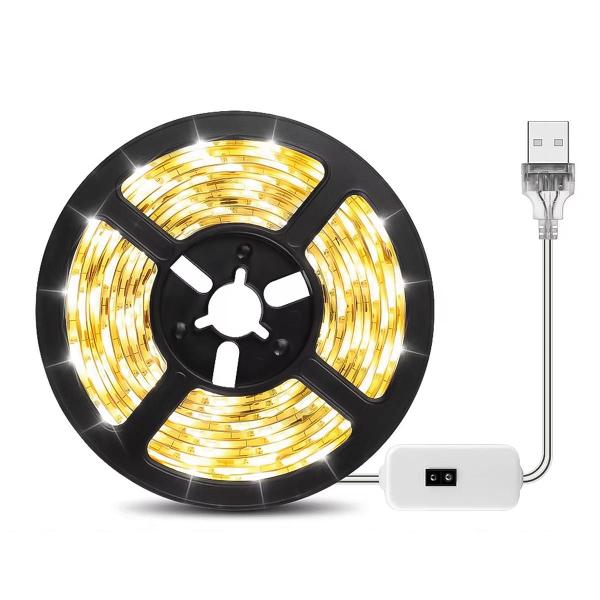 Fita LED Com Sensor de Movimento, 1m, Luz Amarela, USB, LexLight Imagem de Fita LED Com Sensor de Movimento, 1m, Luz Amarela, USB, LexLight