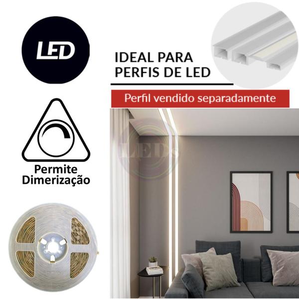 Imagem de Fita Led Luce Cob 5 Metros 15w/m 360 Leds Branco Neutro 4000K