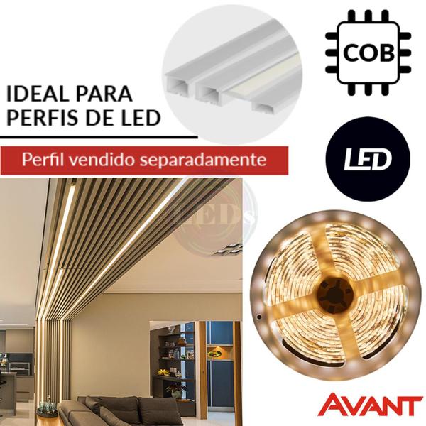 Imagem de Fita Led Luce Cob 5 Metros 8w/m 320 leds Branco Quente 3000K