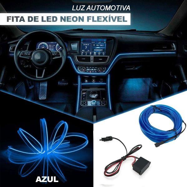 Imagem de Fita Led Luz Interna Neon Painel Carro 5m Metros Tunning