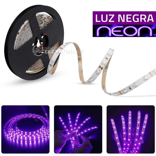 Imagem de Fita LED Luz Negra 2 Metros 120 LEDs USB Super Brilhante Carro, Casa, Bar e Balada - 194887