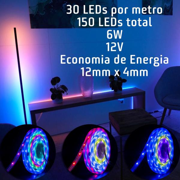 Imagem de Fita Led Luz Rgb Colorida 2811 5 Metros 12v Ip65 + Controle