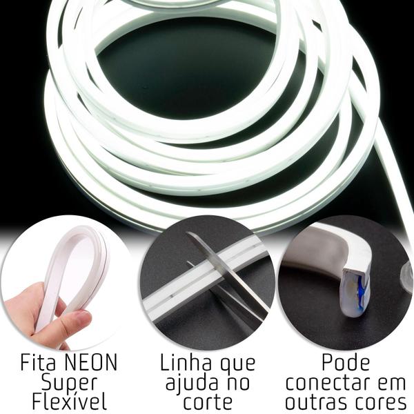 Fita Led Neon 12v Decorativa Super Flexível 5 Metros Alto Brilho Ip65 - Neon Flexible Strip Light Imagem de Fita Led Neon 12v Decorativa Super Flexível 5 Metros Alto Brilho Ip65