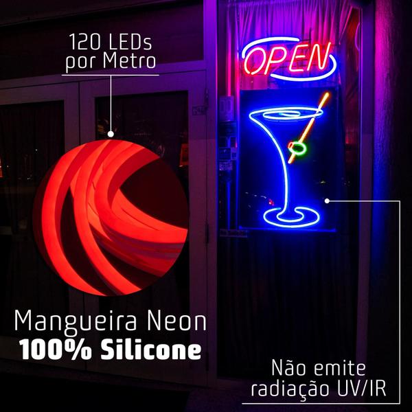 Imagem de Fita Led Neon 12v Decorativa Super Flexível 5 Metros Alto Brilho Ip65