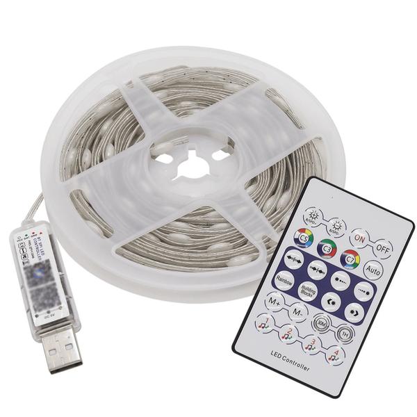 Imagem de Fita Led Pisca Rgb Aplicativo Inteligente 10m Usb + Controle