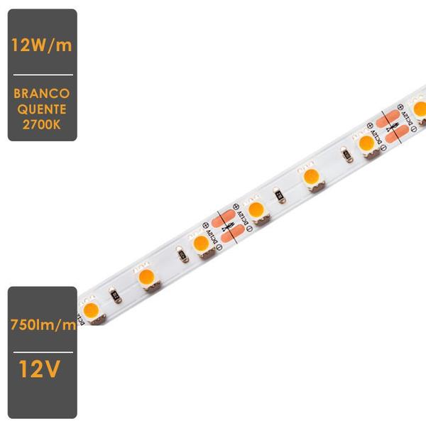 Imagem de Fita LED Profissional 12W/M IP65 2700K 12V - Rolo 5 Metros