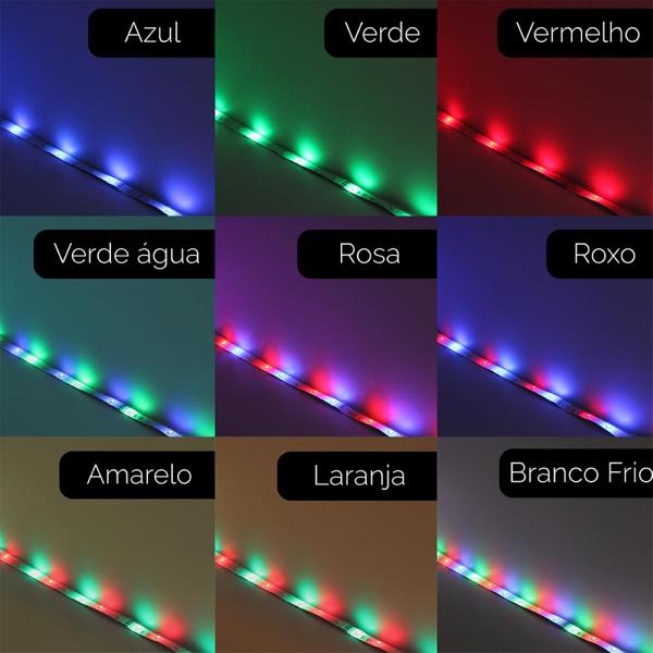 Imagem de Fita LED RGB 5 metros 16 Cores Controle Remoto e Fonte