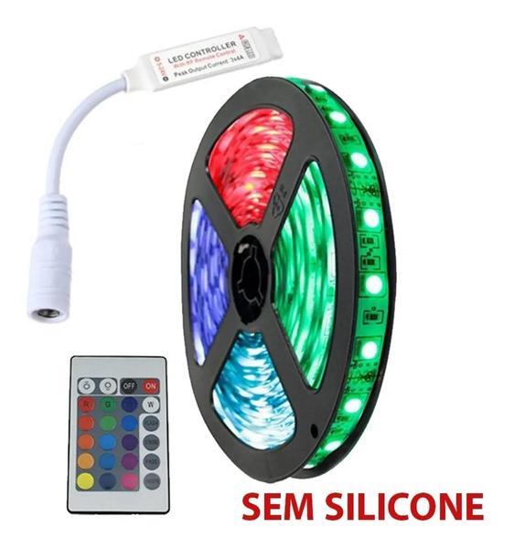 Fita LED RGB 5050 Rolo 5 metros Fonte 12V 3A e Controle Remoto - KIT LED Imagem de Fita LED RGB 5050 Rolo 5 metros Fonte 12V 3A e Controle Remoto - KIT LED
