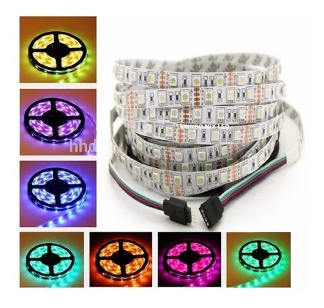 Fita LED RGB 5050 Rolo 5 metros Fonte 12V 3A e Controle Remoto - KIT LED Imagem de Fita LED RGB 5050 Rolo 5 metros Fonte 12V 3A e Controle Remoto - KIT LED
