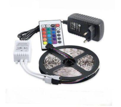 Imagem de Fita LED RGB Chip 2835 3.6 Watts metro 12v IP 20 Rolo 5M com Fonte Gaya