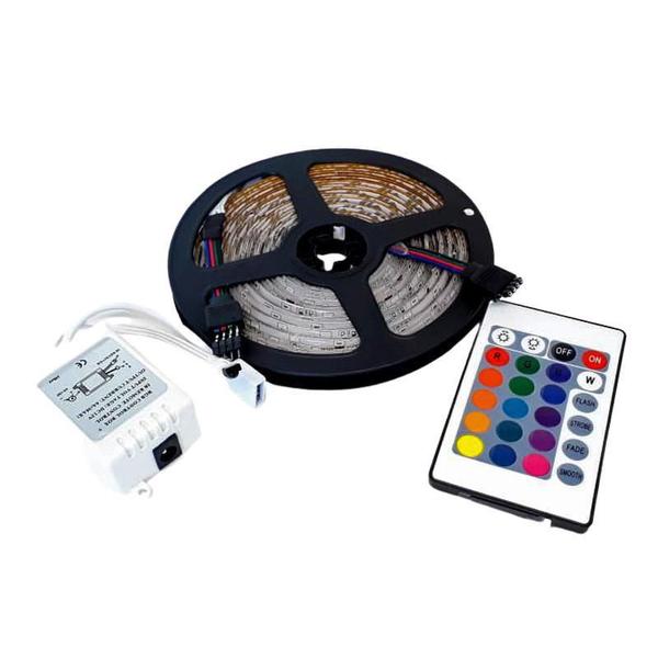 Imagem de Fita Led Rgb Colorida Com Fonte E Controle Remoto