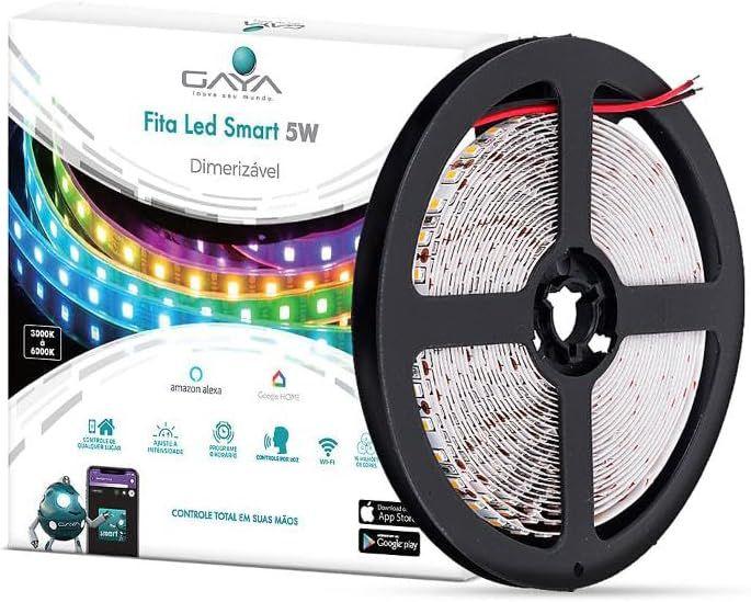 Imagem de Fita Led Smart Dimerizável RGB 5M 5W 12V Alexa-Google Assistente Gaya