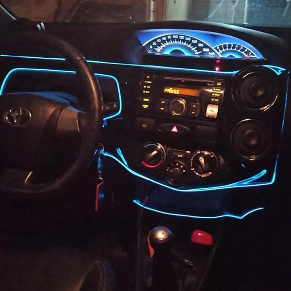 Imagem de Fita Led Tipo Neon Painel Interior Carro 5M Azul Claro Gelo