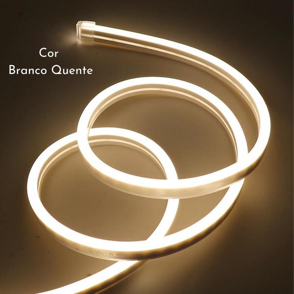 Fita Mangueira De Silicone Led Neon Flexível De Embutir Com 5M 12V 40W Com Iluminação Branco Quente 3000K Para Letreiros - CBC Imagem de Fita Mangueira De Silicone Led Neon Flexível De Embutir Com 5M 12V 40W Com Iluminação Branco Quente 3000K Para Letreiros