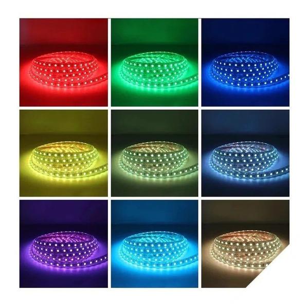 Imagem de Fita Mangueira Led Rgb 19m 5050 Ip68 Fonte + Controle 220v