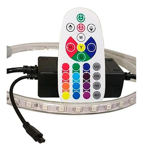 Imagem de Fita Mangueira Led Rgb 30m 5050 Ip68 Fonte + Controle 220v