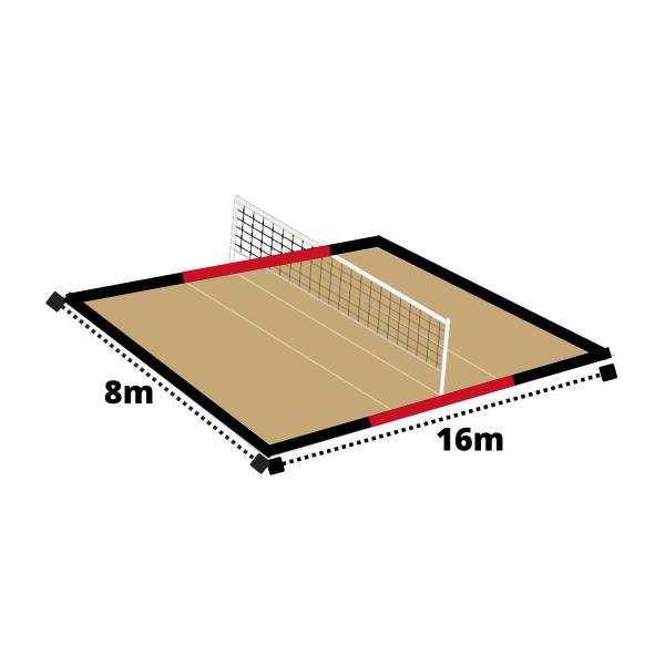 Imagem de Fita marcação de Quadra De Beach Tennis 16x8 - Marcação 3m + fixadores