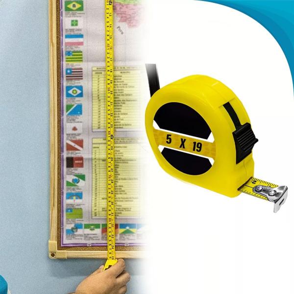 Imagem de Fita Métrica 5m em Aço Inoxidável Trava Profissional Alta Precisão