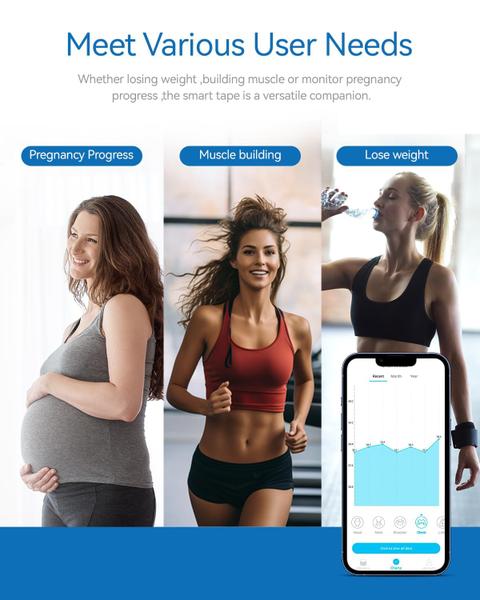 Imagem de Fita Métrica de Corpo Inteligente Tychesy com App Bluetooth