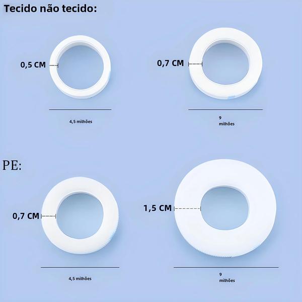 Imagem de Fita Micropôre Transparente para Cílios - 2/8 Peças - Respirável e Fácil de Rasgar (4,5/9m)