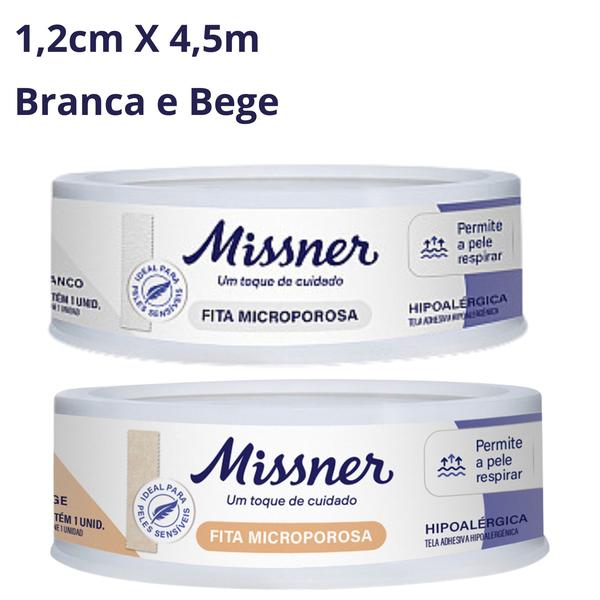 Imagem de Fita Microporosa Bege 1,2cm X 4,5m - Missner