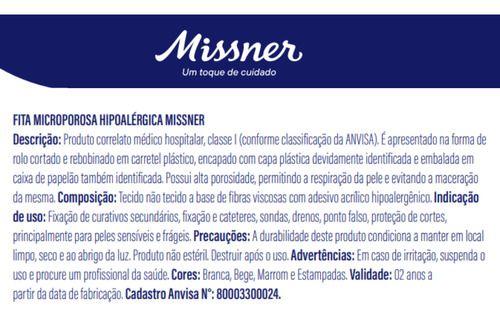 Imagem de Fita Microporosa Bege Missner 2,5cm X 4,5m - 1 Unidade